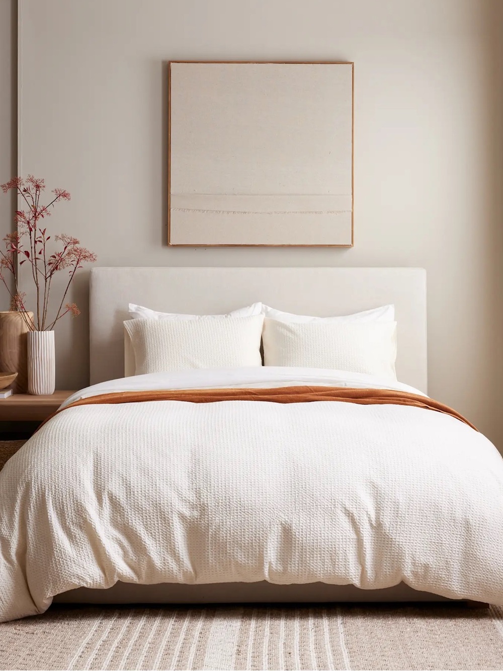 NWOT Quince Organic Luxe Honeycomb Duvet Cover Set
